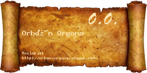 Orbán Orgona névjegykártya